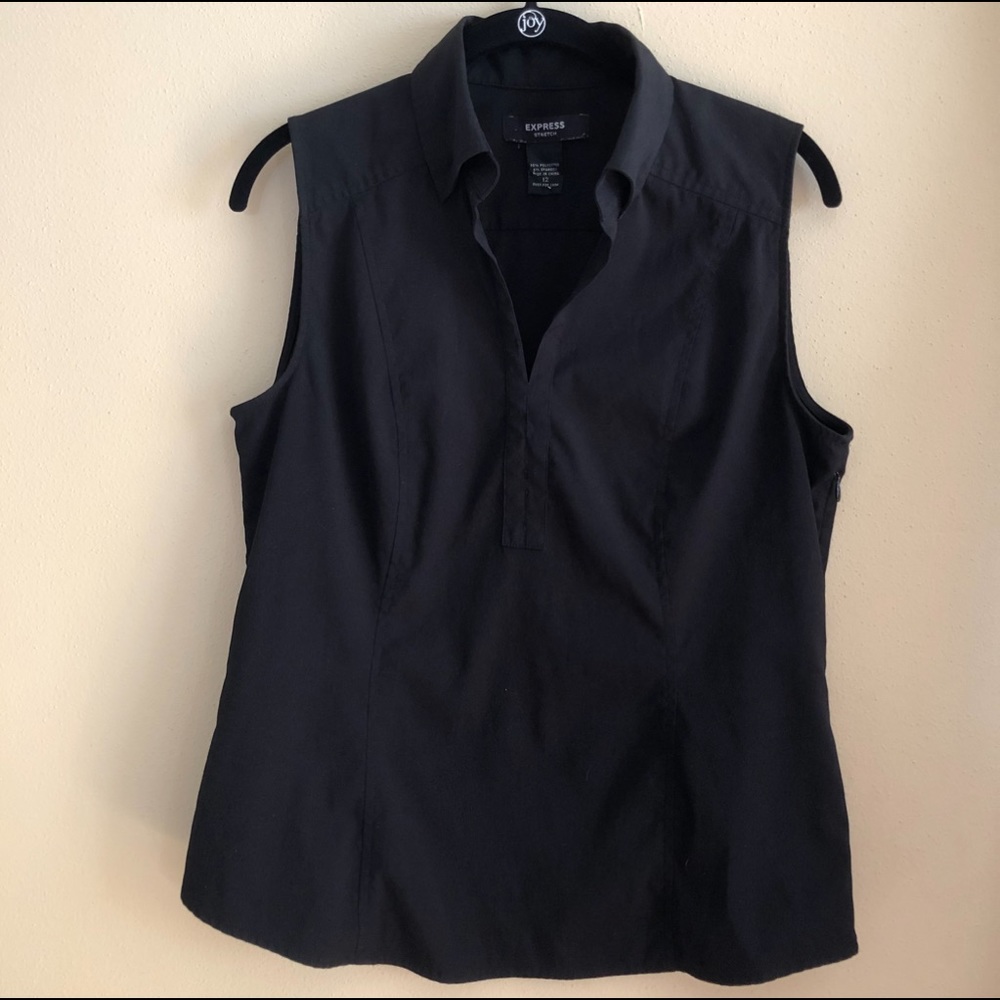 Express Stretch Sleeveless Black Top